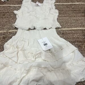 Rachel Parcell Cream Ruffled Set